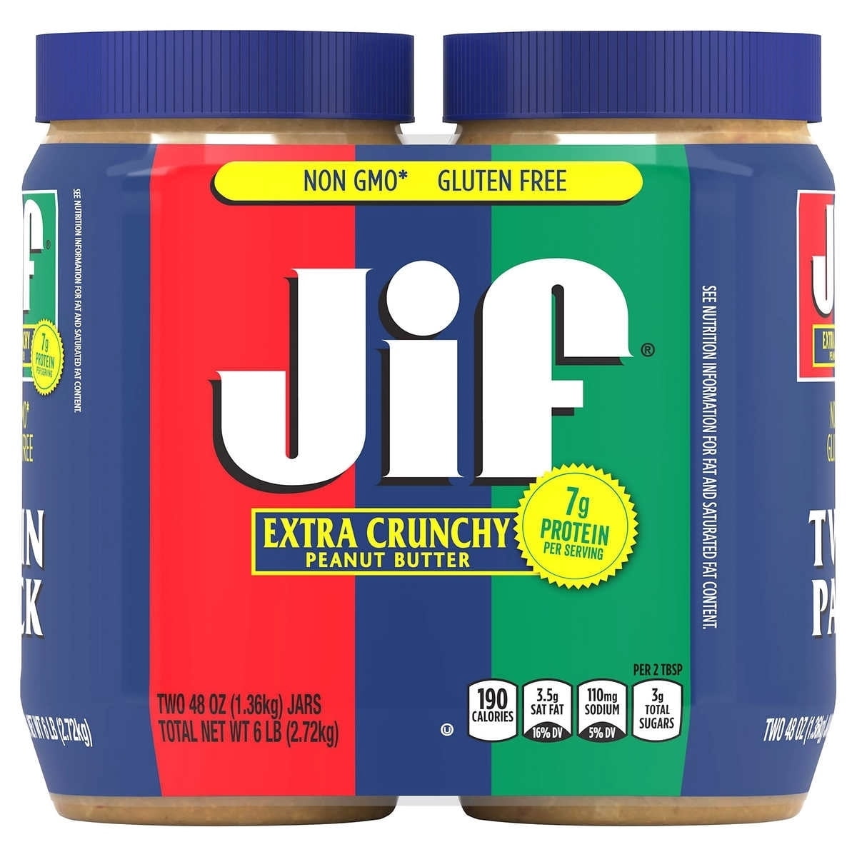 Jif Peanut Butter Extra Crunchy 48 Ounce 2 Count Walmart