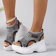 thumbnail image 3 of Rokment Platform Athletic Mesh Walking Nursing Sandals for Women 2026 Comfortable Stretchy Hollow out Open Toe Chunky Wedge High Heels Casual Orthotic Slip on Summer Shoes Multicolour Size 9, 3 of 6