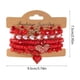 thumbnail image 3 of Juego de 5 pulseras de corazón para San Valentín para mujer, de arcilla polimérica, con cuentas de corazón rojo, pulsera de cerámica, 3 of 6
