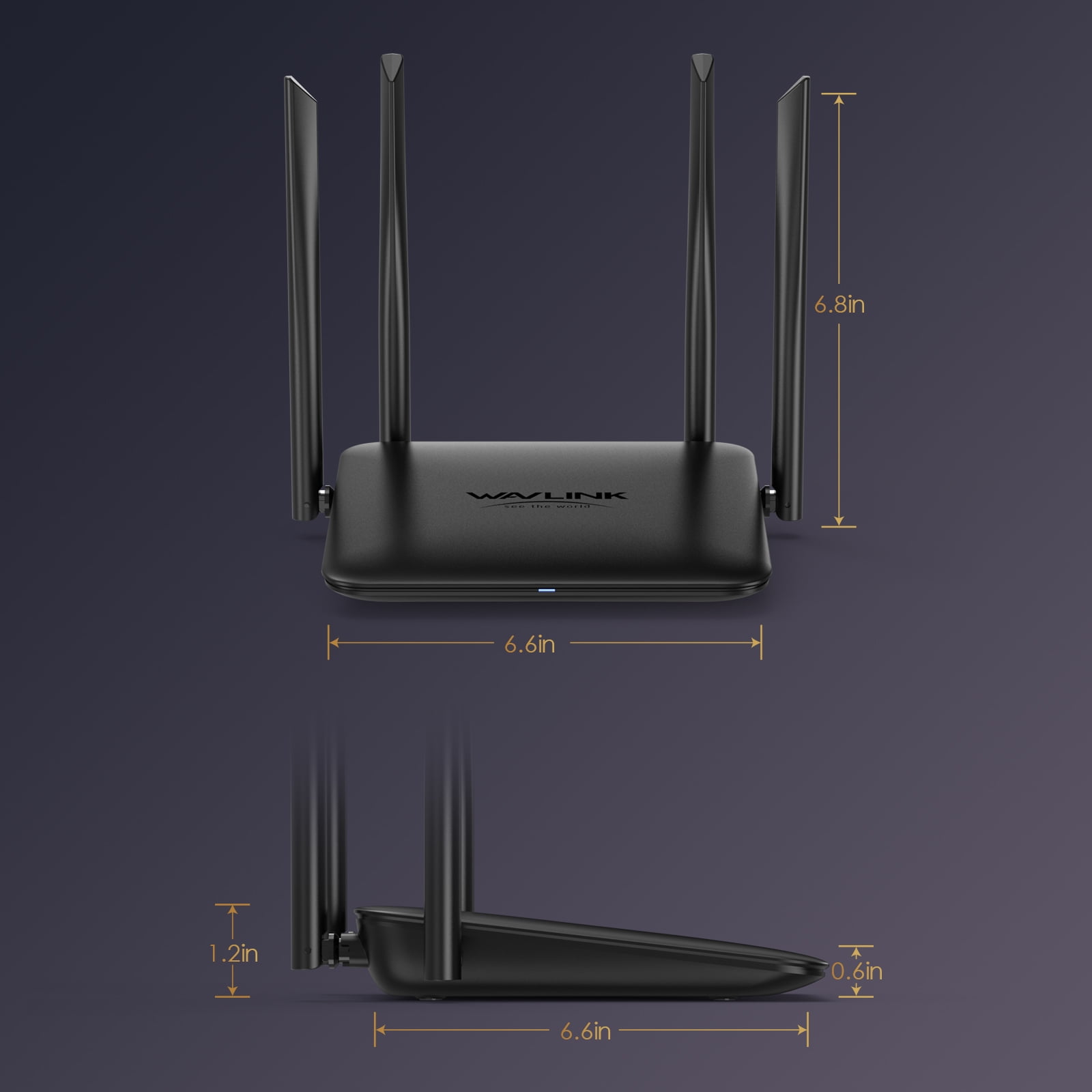 1200Mbps WiFi Dual Band (2.4GHz+5GHz), Gigabit WiFi  for Home & Gaming,WN530HG4,Black,Quanlity100
