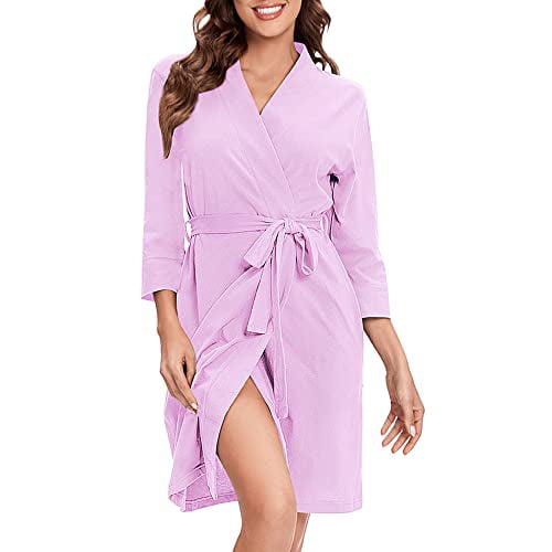 Izzy Toby Women's Lightweight Cotton Robe Soft Sleepwear House Bathrobe Ladies Loungewear Kimono House Wear S-XXL