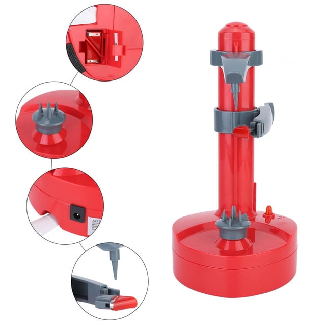 Vegetable Peeler, Multifunctional Fruit Peeling Machine Electric Fruit Peeler Carrot Slicer Tool Rotatable Kitchen Peeling Tool Quick Peeling for Vegetable Fruit