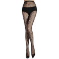 thumbnail image 1 of Women High Waist Sexy Hollow Out Fishnet Pantyhose Stockings Sweet Flower Bowknot for Rhinestone Jeweled Sheer Mesh Tights Clubwear Hosier, 1 of 4