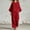 Red plus size two piece set a1, variant on BRELIL Women Plus Size Two Piece Set Round Neck Batwing Sleeve Tops Wide Leg Pants Casual Loungewear Solid Boho Vacation Outfits Loose Travel Tracksuit, Navy L