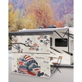 thumbnail image 5 of 4th of July RV Awning Sun Shade Screen 9'X7' Patriotic Gnome Stars Branch Mesh Sunscreen Poppy Eucalyptus Leaves Linen Awning Shade Screen with Zipper Completed Kits for RV Motorhome Camper, 5 of 7