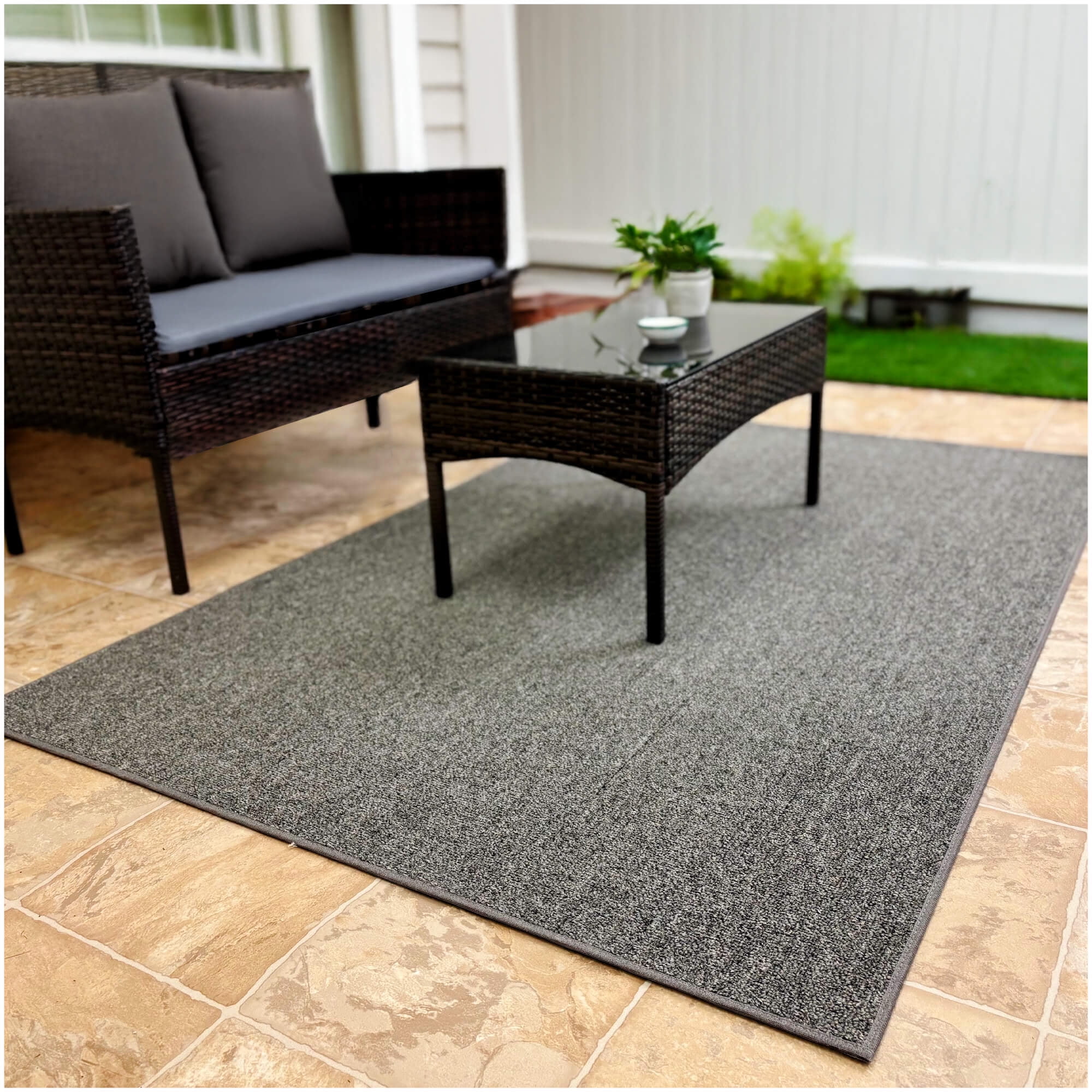Koeckritz Rugs Gunmetal 2' x 10' Standard Area Rug for Indoor or Outdoor Living Spaces