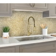 thumbnail image 5 of Apollo Tile   10 pack 12.2-in x 12.2-in Gold Penny Round Glass Mosaic Wall Tile (10.34 Sq ft/case), 5 of 5