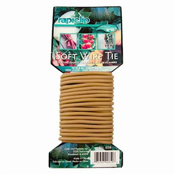 Luster Leaf 859 Rapiclip Light Duty Soft Twist Plant Wire Tie, Natural, 16'