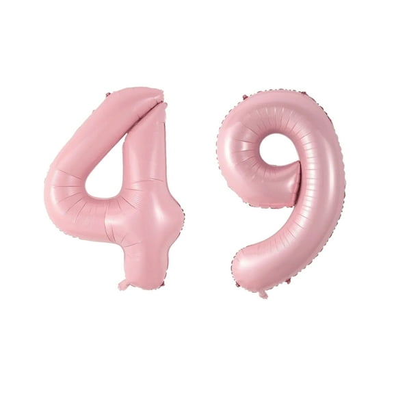 Number Forty Nine Balloon Soft Pastel Pink Number 49 Balloon 32" Large Event Decoration