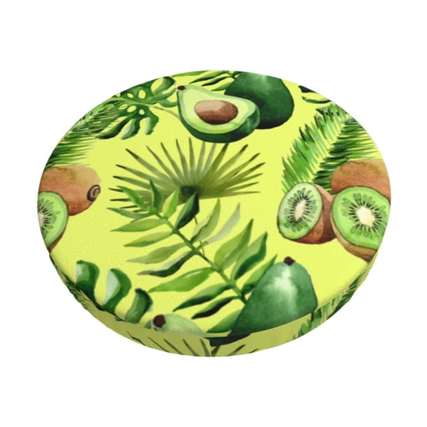 Balery Kiwi and Avocado Fundas de asiento para taburete de bar redondo de tela de terciopelo ajustables que protegen de arañazos y manchas para sillas de 14 a 17 pulgadas.-13 inch