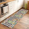 thumbnail image 2 of Runner Rug 2'x6', Easter Gnomes Washable Non-Slip Hallway Runner Rugs, Spring Watercolor Bunny Tulip Black Plaid Bedside Rugs Floor Mats Carpet Runners for Kitchen Bathroom Laundry Room, 2 of 8