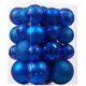 thumbnail image 1 of Adornos navideños de bolas - Juego de 30 adornos navideños irrompibles de plástico para colgar en el árbol de Navidad o para fiestas, 6 estilos en 4 tamaños (azul), 1 of 1