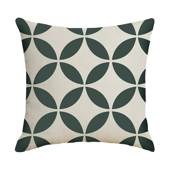 18x18 Inch Throw Pillow Covers Set of 4 - Boho Modern Farmhouse Decorative Pillowcases, Neutral Linen Cushion Covers for Couch, Bed, and Home Decor