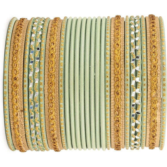 SHIQI-2 Dozen Designer Jewelry Bangles Collection indian jewelry Bollywood Alloy Metal Textured indian jewelry sets for women bangle bracelet Set of 24 sets in gold bangles for women