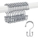 thumbnail image 1 of Anillos de ganchos para cortina de ducha, ganchos de ducha de doble deslizamiento de metal resistente al óxido para cortinas de barras de ducha de baño, juego de 12 ganchos, cromo Adepaton WMZL-777-2, 1 of 7