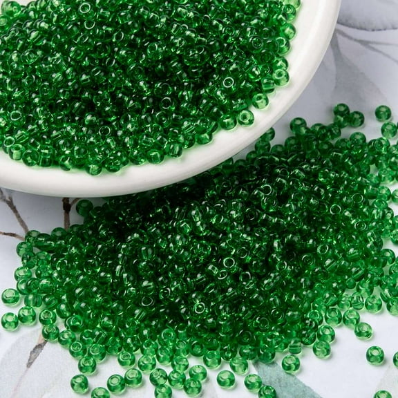 10g MIYUKI Round Rocailles Beads Japanese Seed Beads 8/0 (RR145) Transparent Light Green 3mm Hole: 1mm about 422~455pcs/10g