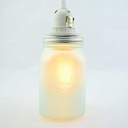 

Fantado Frozen Blue Mason Jar Pendant Light Kit Wide Mouth Clear Cord 15FT by PaperLanternStore