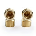thumbnail image 2 of U.S. Solid 1/2 in MNPT x 1/2 in MNPT Brass Pipe Fitting 90 Degree Barstock Street Elbow Pack of 2, 2 of 6