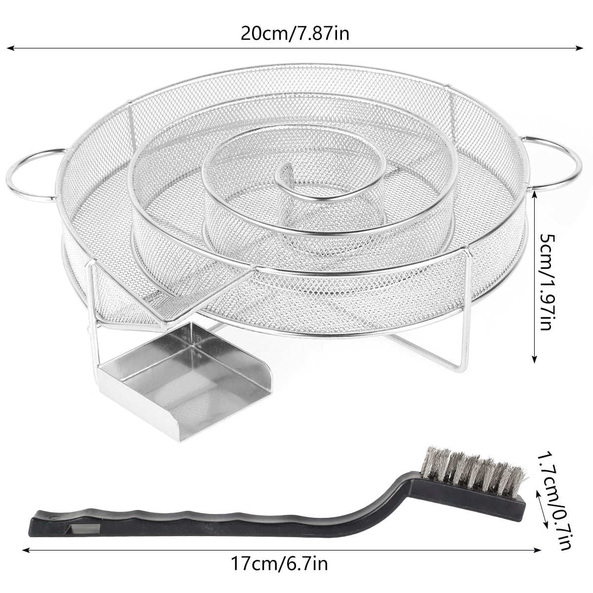 Stainless Steel Smoker Tray with Handle Barbecue Net Smoke Tube Generator Cooking Tool Veggies Hot or Cold Smoking on Any BBQ Grill and Smoker for Meat Fish Cold Smoke Generator Cheese 