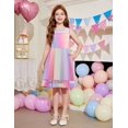 thumbnail image 3 of Vestido Arshiner sin mangas con estampado de arcoíris para niñas, talla 6, 3 of 4