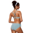 thumbnail image 2 of Top de Bikini CRZ YOGA con Nudo Frontal y Escote en V Cruzado Azul Talla S, 2 of 5