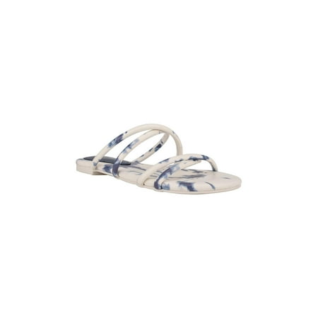 

Nine West Womens Beva 3 Faux Leather Slip On Flat Sandals