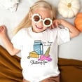 thumbnail image 5 of KAUOD Kids Toddler Girls Milk Cheese Print T-Shirts Short Sleeve Round Neck Top Tees Funny Casual Children's Clothes, 5 of 7