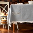 thumbnail image 5 of Unique Bargains Wrinkle Free Tablecloths Kitchen Dining Table Cover for Camping Parties 86.61"x55.12" Apricot, 5 of 5