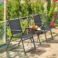 thumbnail image 3 of Gymax 3PCS Folding Patio Bistro Set Outdoor Furniture Set w/ Steel Frame, 3 of 10