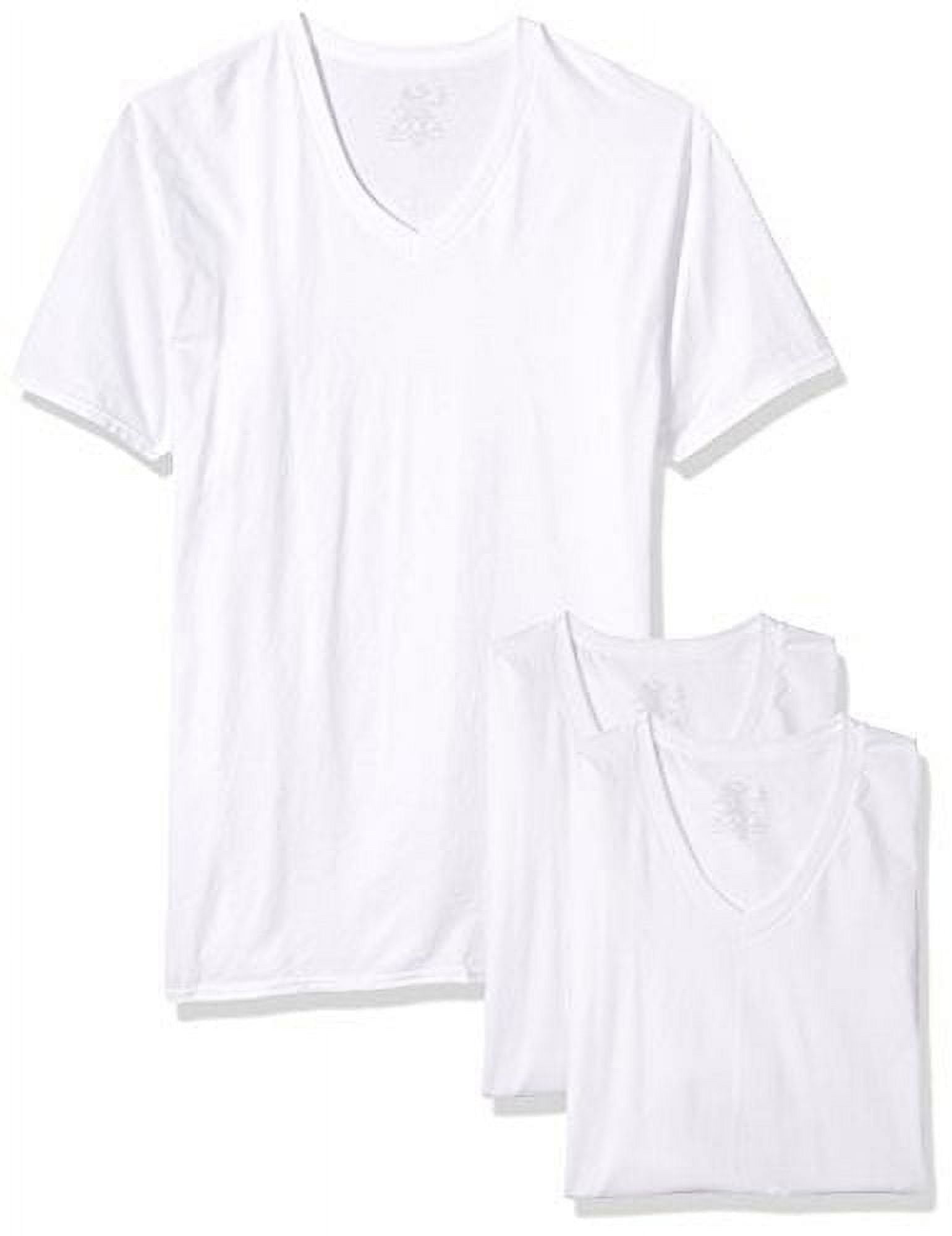 Fruit of the Loom Men's V-Neck Tee , White, X-Large(Pack of 5)