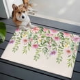 thumbnail image 5 of Colorful Flowers Bathroom Rug Washable 2x3 Entryway Rug Non Slip Spring Floral Leaves Botanical Country Beige Front Door Mat Low Pile Indoor Doormat Throw Floor Carpet for Kitchen Bedroom Entrance, 5 of 8