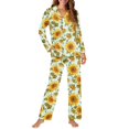 thumbnail image 4 of DISNIMO Sunflower Music Note Print Womens Two Piece Pajama Sets Casual Loose Nightwear with Pockets Long Sleeve Top with Long Pajama Pants Sets Fashion Oversized Sleepwear Loungewear, 2XL, 4 of 7