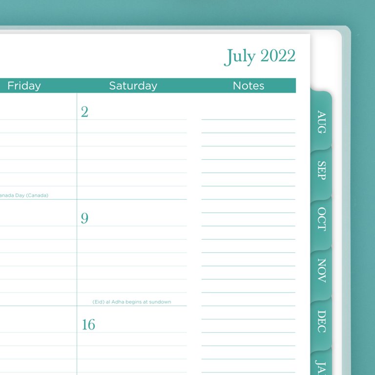 Cambridge Oasis Customizable Academic 2022-2023 Weekly Monthly Planner, Green, Large, 8 1/2