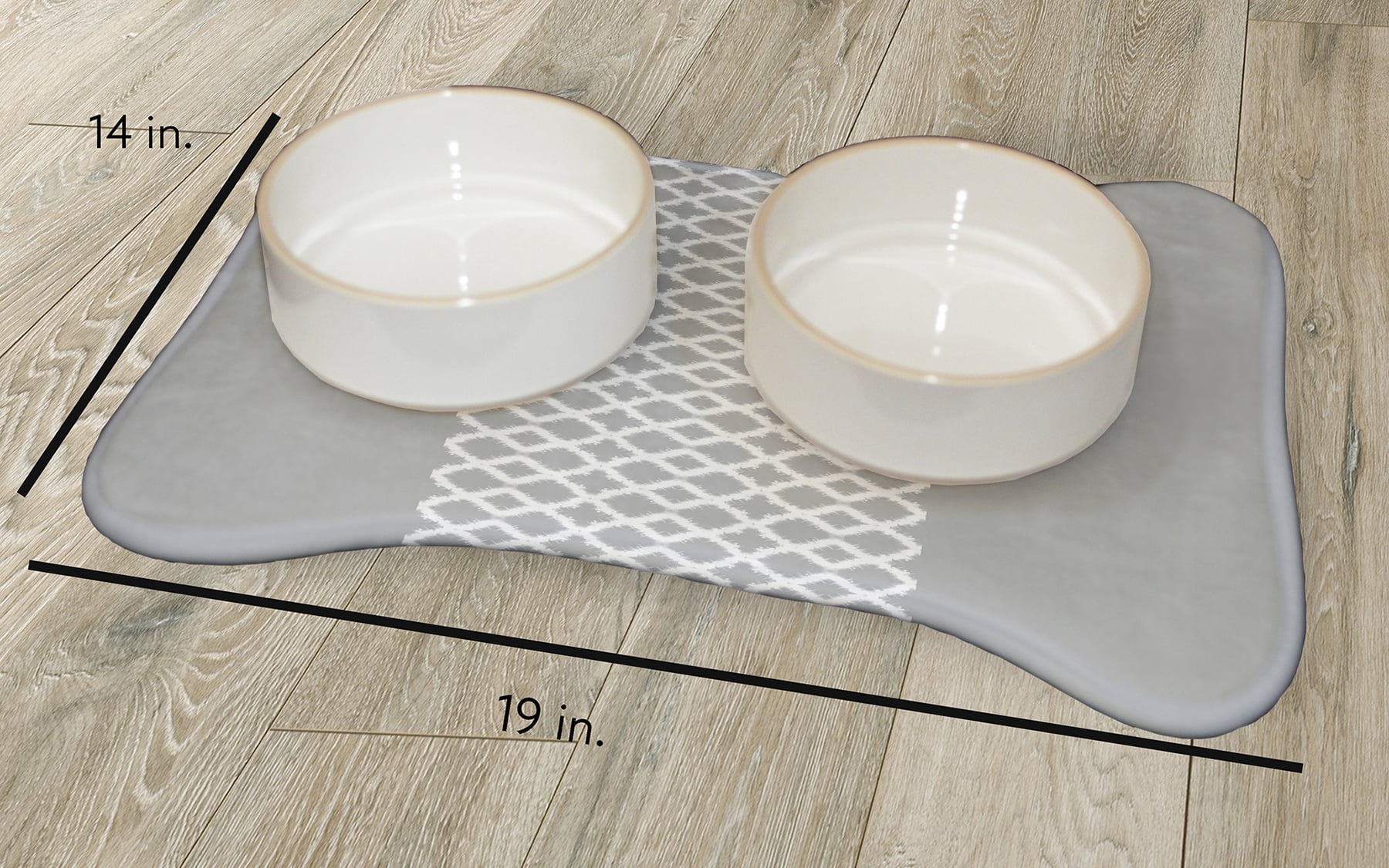 Simply Daisy Geometric Bone Shape Pet Feeding Mat for Dogs