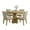 Driftwood, variant on Roundhill Furniture Rocco Contemporary Dining Set, Round Pedestal Table with 4 Chairs