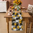 thumbnail image 2 of Yellow Grey Abstract Table Runner 90 Inches, Modern Geometric Ombre Artwork Bed Runner Dresser Scarves Tabletop for Indoor Outdoor Parties/Ceremony/Banquet, 13" x 90", 2 of 9