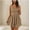 Khaki, variant on Ayolanni Off-The-Shoulder Women Dresses for Summer Party A-Line Green Short Sleeveless Solid Dresses Junior Dresses L