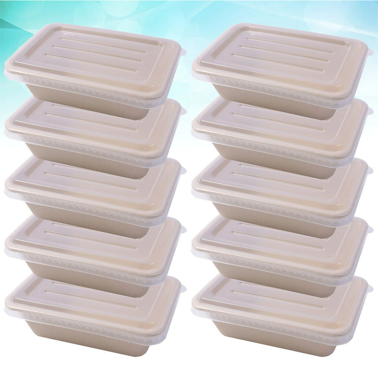 10pcs Disposable lunch box Degradable meal prep containers