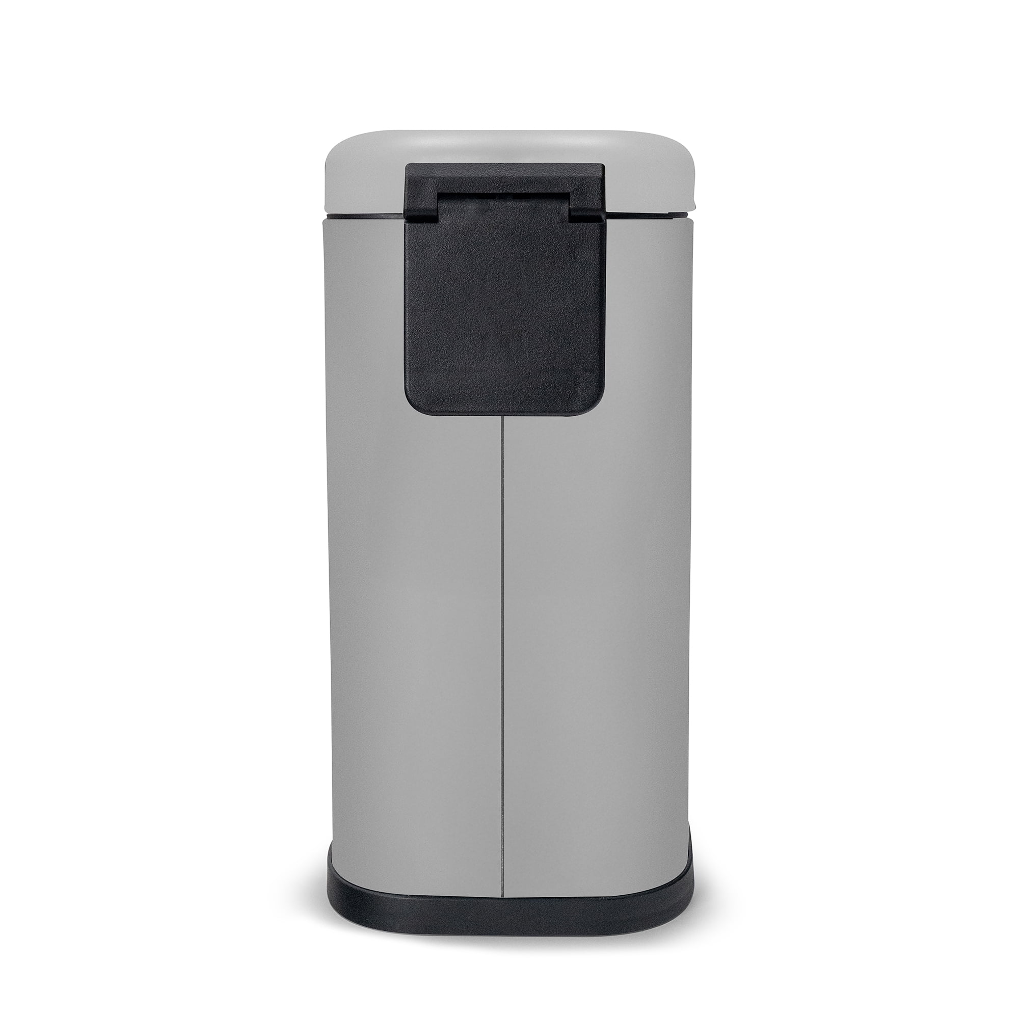Acento Linea Slim Rectangular Step Trash Can, 1.3 Gallon Bathroom Waste Bin with Soft-Close Lid and Removable Inner Bucket, Matte Gray