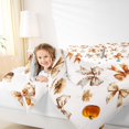 thumbnail image 3 of Manfei Autumn Pumpkin Bowknot King Size Comforter Sets,Maple Leaf Fall Comforters King Size,Reversible,3 Pieces,1 Comforter and 2 Pillowcases, 3 of 7