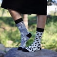 thumbnail image 2 of FAYNIXHSC Asymmetrical Cotton Socks,Fashionable Vintage Style,Various Pattern Options, for All Seasons,2 Pairs Shipping, 2 of 8