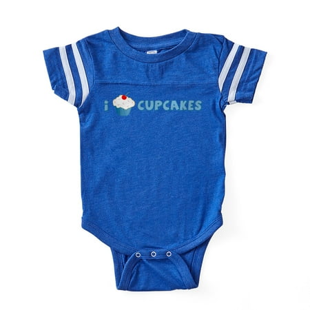 

CafePress - I Love Cupcakes - Cute Infant Baby Football Bodysuit