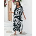 thumbnail image 3 of Sunforyou Kaftan Dresses for Women Plus Size Swimsuit Cover up Caftans Black Butterfly Beach Dresses Loose Soft Loungewear, 3 of 6