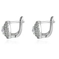 thumbnail image 4 of AVORA 925 Sterling Silver White Triangular Simulated Diamond CZ Halo Pendant Necklace and Stud Earrings Set with 18" Chain, 4 of 7
