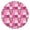 Pink Plaid Baseball, variant on Pink Plaid Baseball Pattern Round Fitted Tablecloth with Elastic Edge,Dining Table Cover Waterproof,Outdoor Round Tablecloth for Camping,Dining,Indoor and Outdoor