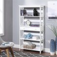 thumbnail image 2 of Pemberly Row Modern 5-Tier Bookcase with Drawer in White Wood, 2 of 6