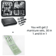 thumbnail image 2 of Manicure kit Personal Care Mens Grooming Kit, 30 in 1 Professional Nails Kit Pedicure Kit, Nail Clippers for Men and Beauty Tool Portable Set, with Luxurious Travel Case (Black), 2 of 17