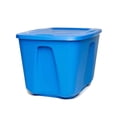 thumbnail image 1 of HOMZ 6618DWBLDC.04 Homz Plastic Storage Tote with Lid, 18 Gallon, Blue, Stackable, 4-Pack, 1 of 9