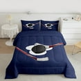 thumbnail image 2 of Manfei Boys Sport Full Size Comforter Sets 3-Piece, Ice Hockey Printed Bedding Comforter Set, Navy Blue Red Bedding Sets, Luxury Bedroom Decor, 2 of 8