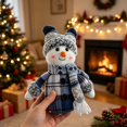 thumbnail image 7 of 2026 Christmas Indoor Home Decor Christmas Blue Fabric Snowman Doll Soft Stuffed Snowman Ornamen Tabletop Window Display Decoration Xmas Holiday Gift For Indoor Home Party Decor, 7 of 7